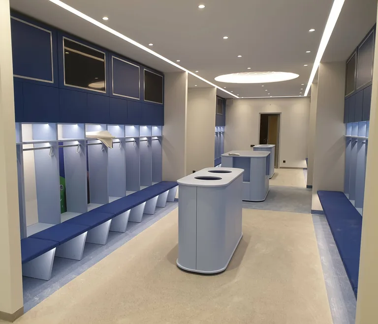 Custom commercial furniture project for Fk Riga by RPGroup